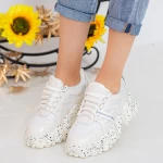 Pantofi Sport Dama cu Platforma NX98 White Mei