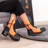 Ghete Dama NX121 Negru-Portocaliu Mei