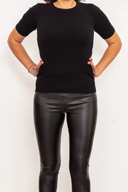 Bluza Dama cu maneca scurta QF5017-5 Negru Fashion