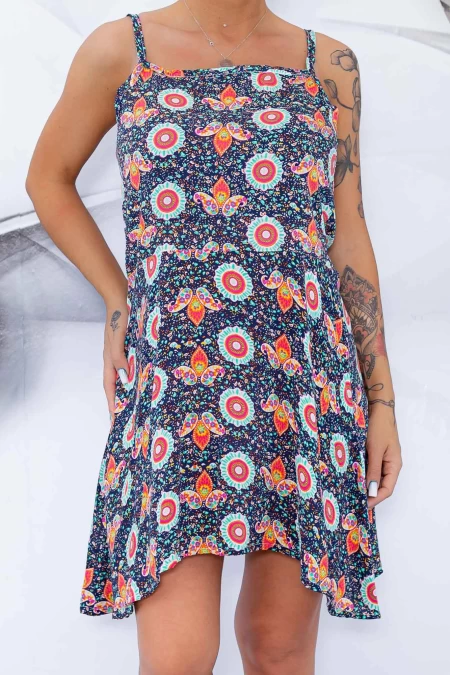 Rochie Dama 102-8 Albastru Inchis Fashion