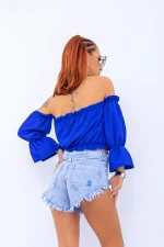 Blugi Scurti Dama 2420-457 Albastru » meishop.life