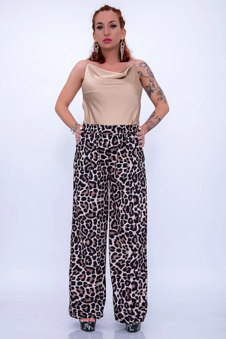 Pantaloni Dama 12261 Leopard Bej » meishop.life