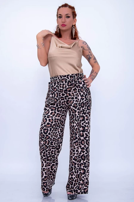 Pantaloni Dama 12261 Leopard Bej » meishop.life