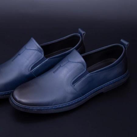 Pantofi Barbati din piele naturala KL60803 Blue » meishop.life