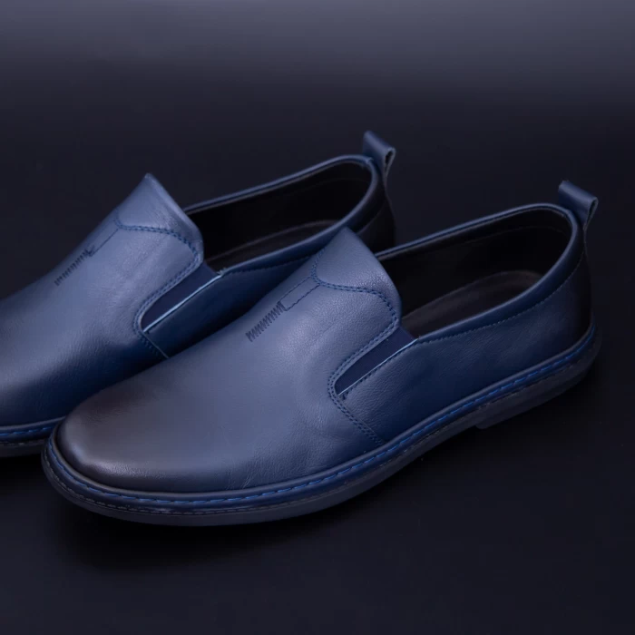 Pantofi Barbati din piele naturala KL60803 Blue » meishop.life