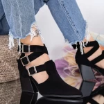 Pantofi cu Toc gros XKK520 Negru Mei