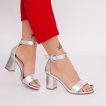 Sandale Dama cu Toc gros XKK230 Silver » meishop.life
