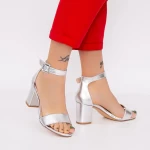 Sandale Dama cu Toc gros XKK230 Silver » meishop.life