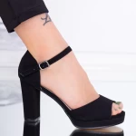 Sandale Dama cu Toc gros WT69 SD Black » meishop.life
