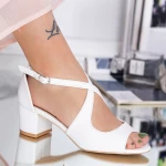 Sandale Dama cu Toc gros YXD20 Alb Mei