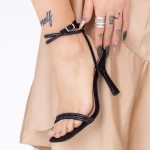 Sandale Dama cu Toc subtire BD6 Negru Mei