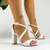 Sandale Dama cu Toc gros XKK537 Alb Mei