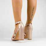 Sandale Dama cu Toc gros XKK537 Champagne Mei