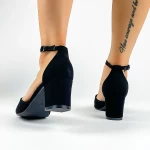 Sandale Dama cu Toc gros XKK566 Negru » meishop.life