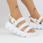 Sandale Dama cu Platforma ES3005 Alb » meishop.life