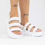 Sandale Dama cu Platforma ES3005 Alb » meishop.life
