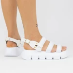 Sandale Dama cu Platforma ES3005 Alb » meishop.life