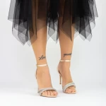 Sandale Dama cu Toc subtire 2XKK573 Bej Mei