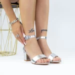Sandale Dama cu Toc gros 2XKK572A Argintiu » meishop.life