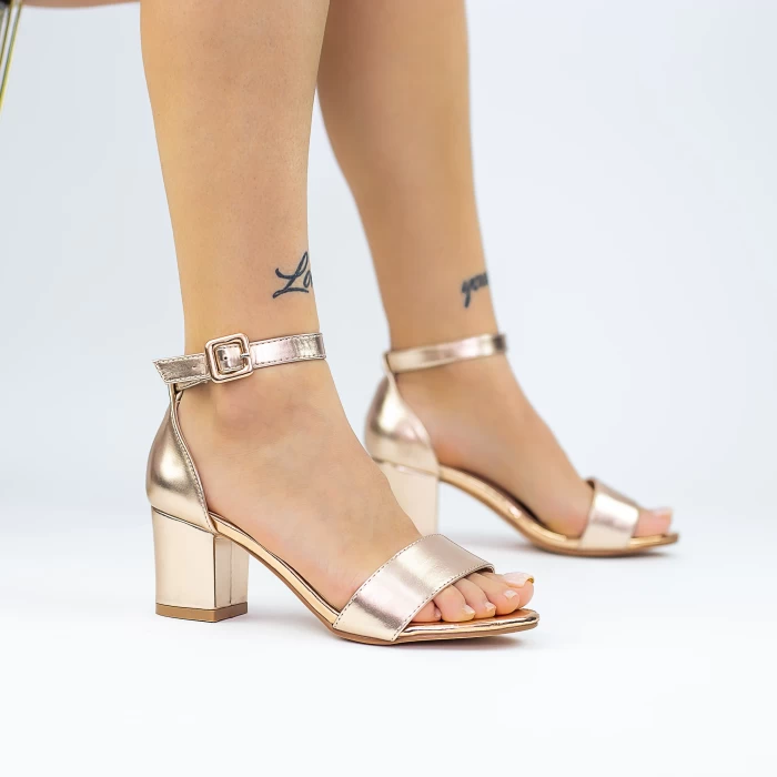 Sandale Dama cu Toc gros 2XKK572A Champagne » meishop.life