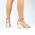 Sandale Dama cu Toc gros 2XKK572A Champagne » meishop.life