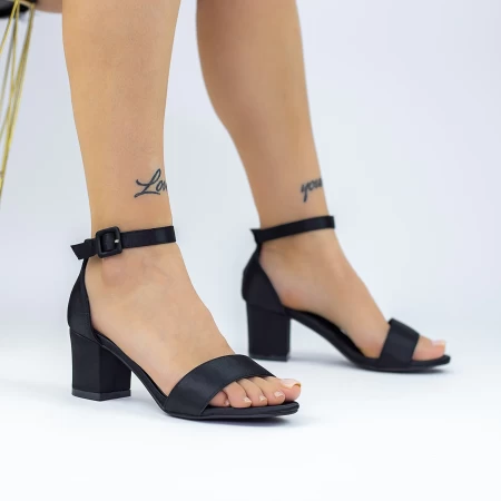 Sandale Dama cu Toc gros 2XKK572 Negru » meishop.life