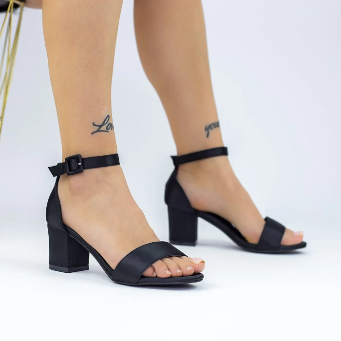 Sandale Dama cu Toc gros 2XKK572 Negru » meishop.life