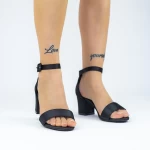 Sandale Dama cu Toc gros 2XKK572 Negru » meishop.life