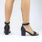 Sandale Dama cu Toc gros 2XKK572 Negru » meishop.life