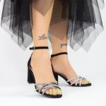 Sandale Dama cu Toc gros 2RG11 Negru Mei