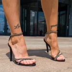 Sandale Dama cu Toc subtire si Platforma 2006 Negru » meishop.life