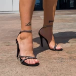 Sandale Dama cu Toc subtire si Platforma 2006 Negru » meishop.life