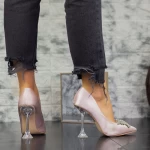 Pantofi cu Toc subtire 2SY15 Bej » meishop.life