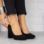 Pantofi cu Toc gros 2T7 Negru » meishop.life