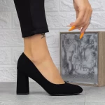 Pantofi cu Toc gros 2T7 Negru » meishop.life