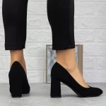 Pantofi cu Toc gros 2T7 Negru » meishop.life