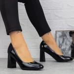 Pantofi cu Toc gros 2T7A Negru » meishop.life