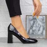 Pantofi cu Toc gros 2T7A Negru » meishop.life