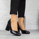 Pantofi cu Toc gros 2T7A Negru » meishop.life