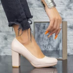 Pantofi cu Toc gros 2YXD33A Bej » meishop.life