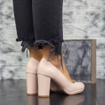 Pantofi cu Toc gros 2YXD33A Bej » meishop.life