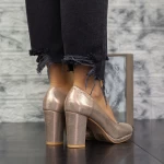 Pantofi cu Toc gros 2YXD33 Champagne » meishop.life