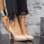 Pantofi cu Toc gros 2YXD33 Bej » meishop.life