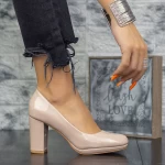 Pantofi cu Toc gros 2YXD33 Bej » meishop.life