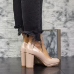 Pantofi cu Toc gros 2YXD33 Bej » meishop.life