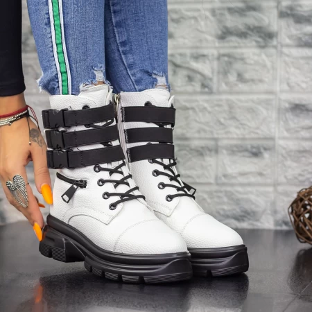 Ghete Dama 2MX367 Alb-Negru » meishop.life