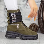 Ghete Dama 2MX367A Verde olive-Negru » meishop.life