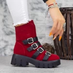 Ghete Dama 2MX381A Rosu-Negru » meishop.life
