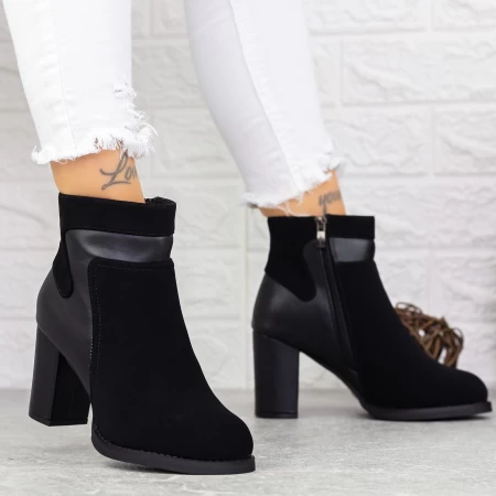 Botine Dama cu Toc gros 2MX378 Negru » meishop.life