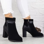 Botine Dama cu Toc gros 2MX378 Negru » meishop.life